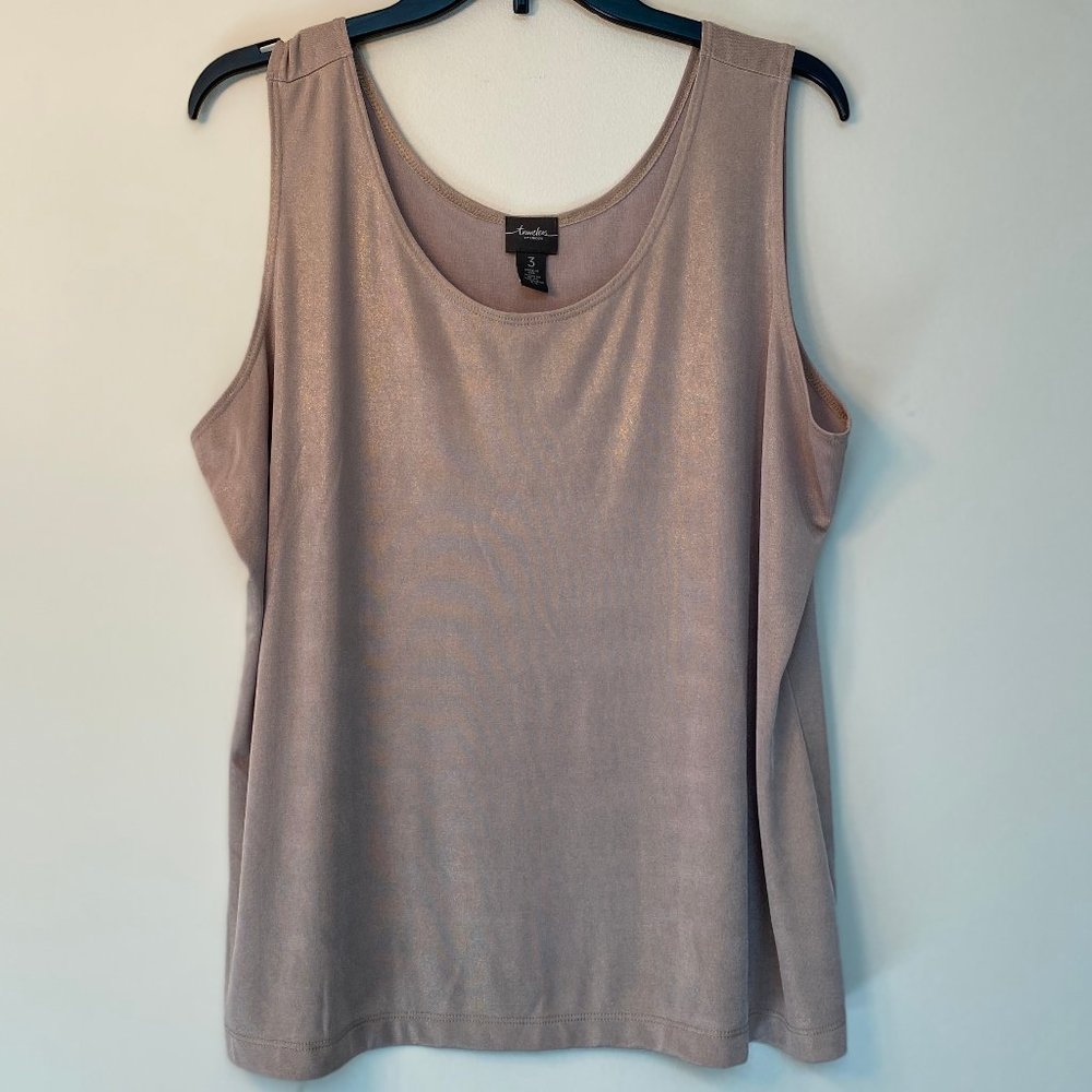 CHICO Travelers Tank Taupe Shimmer Sz3/XL